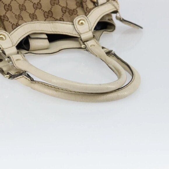 GUCCI GG Canvas Hand Bag Beige Gold 211944 Auth BA7128 - Picture 8 of 16